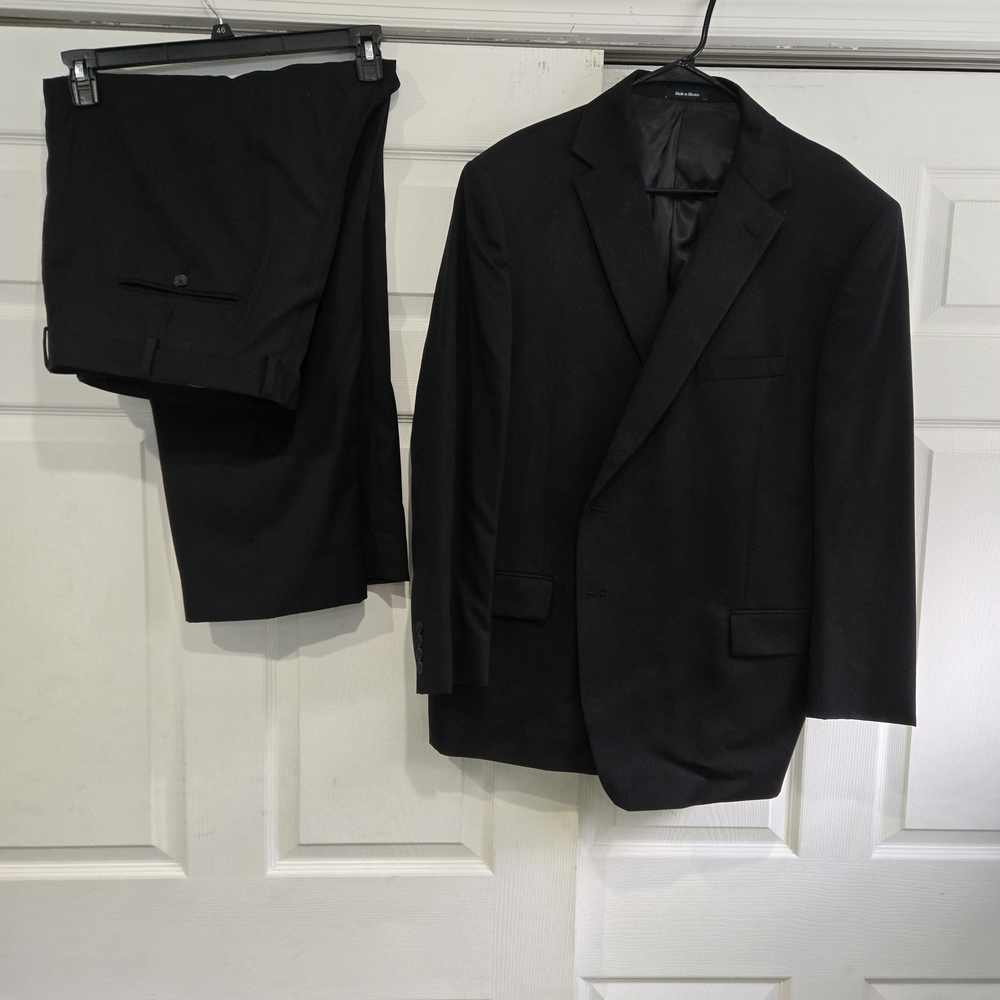 Promo Uomo 48 Short Classic Black Mens Suit Worn 1x